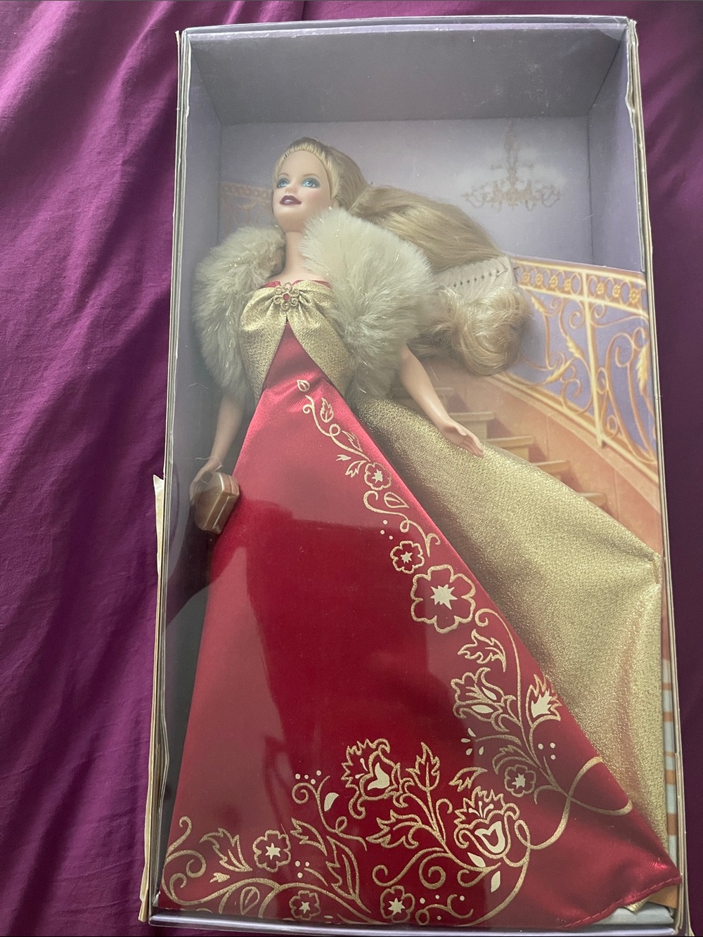 Barbie Red and Gold Holiday Gown Doll